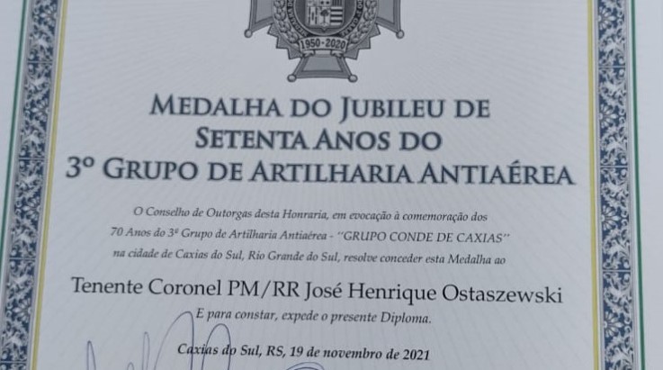 Coordenador da ABERGS é agraciado em solenidade no Dia da Bandeira