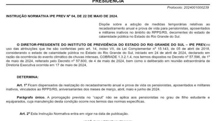 SOS RS: Militares da ativa e inativos, atenção às medidas temporárias referentes ao IPE Saúde