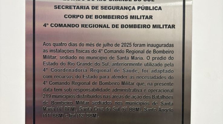 ABERGS prestigia inauguração da nova sede do 4° CRBM