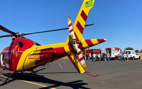 Criança picada por cobra venenosa é resgatada por helicóptero dos Bombeiros em Ipameri bombeiros.jpg