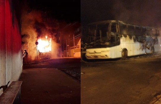 Ônibus abandonado na rua pega fogo e mobiliza bombeiros em Itápolis fogo1.jpg